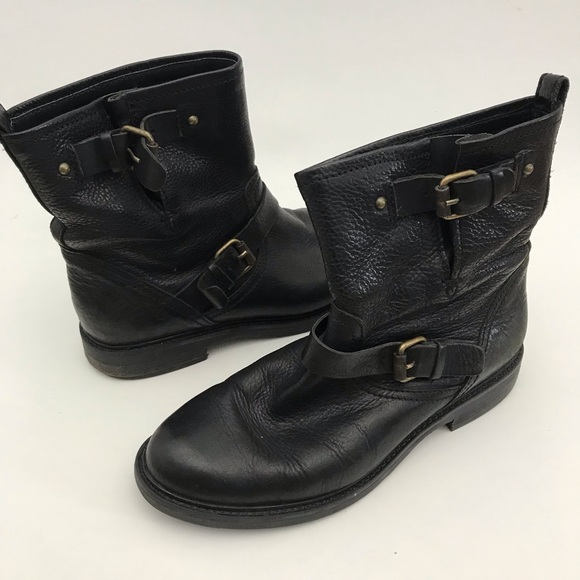 J Crew Womens 85 Black Moto Biker Boots 